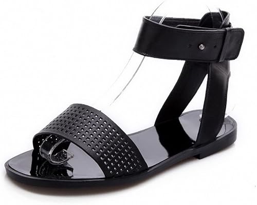 Amazon エラードーム lardom ウィメンズ 金属釘 ヒールなし サンダル G 23 0cm ブラック ファッションサンダル