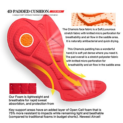 image for XGC Men's 4D Padded Cycling Bib Shorts Cycle Bike Bicycle Shorts Tight