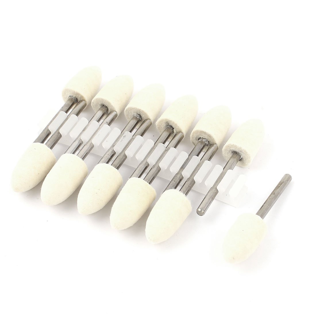 Sourcingmap 12 Pcs 3mm Shank Wool Felt Polishing Bits 10x18mm for Rotary Tool