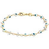 Barzel 18K Gold Plated Multicolored Evil Eye Bracelet for Women - Made in Brazil