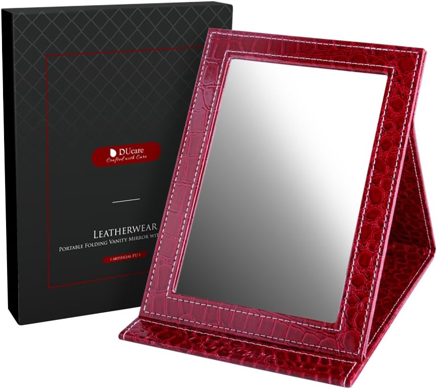 DUcare Travel Mirror Folding Mirror with Box Portable Compact Mirror