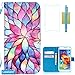 Galaxy S5 Case,Samsung Galaxy S5 Case,S5 Case,CASELAND PU Leather Flip Wallet Case for Samsung Galaxy S5 I9600 [Flower]