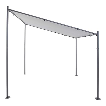 SORARA Terrassenüberdachung/Pavillon | Grau | 285 x 220 x 310 x 295 cm (HxHxLxB) Gartenzelt