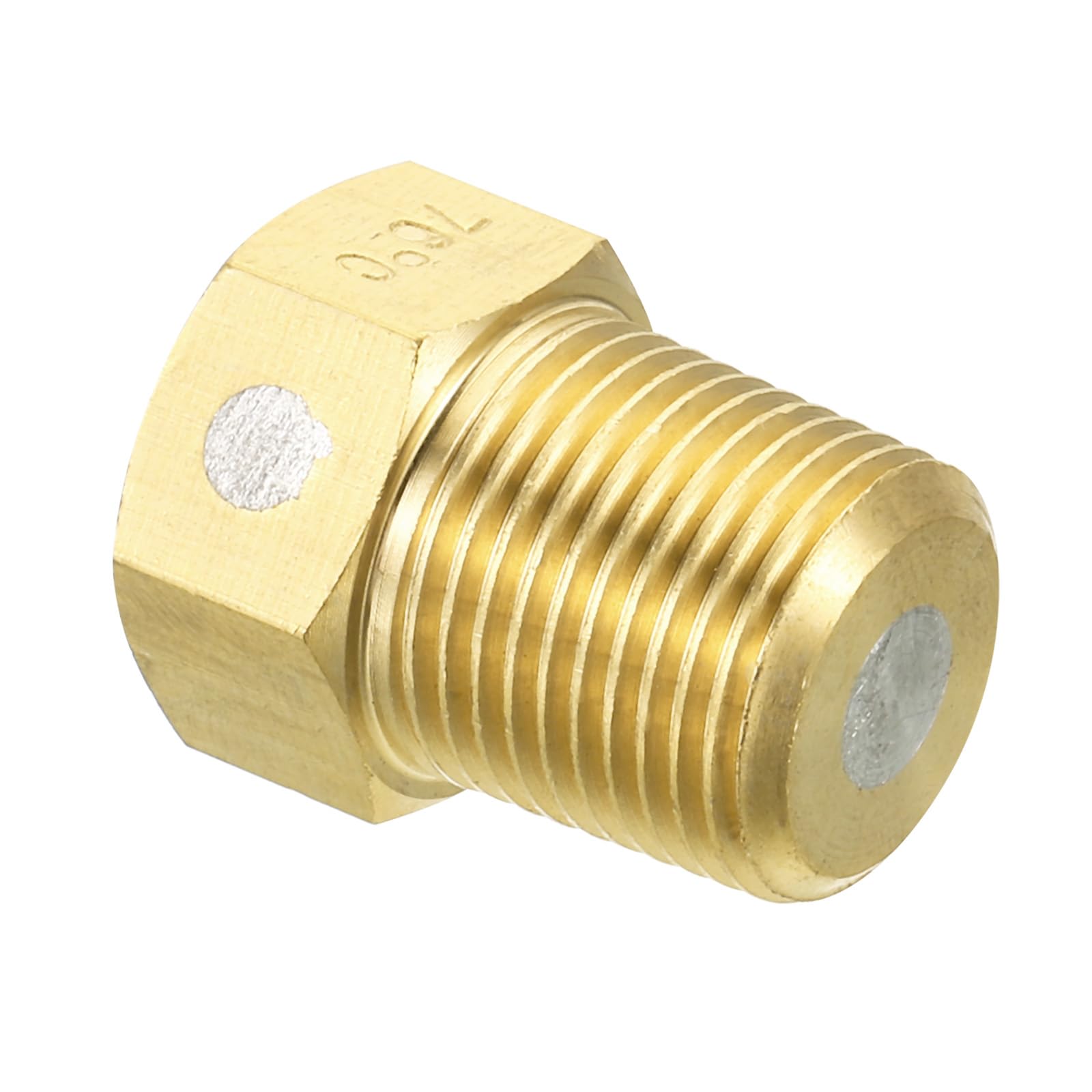 PATIKIL 3/8" BSPT Brass Fuse Plug, Brass Fusible Melt Plug 76 Celsius Degree for HVAC Refrigeration System Style 1, Brass Tone