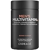 Codeage Men's Multivitamin - Daily Vitamins for Men with Vitamin A, C, D3, E, B12, Magnesium, Zinc, Iron, Chromium, Probiotics, Astragalus & More - 1 Capsule Per Serving - 30 Capsules