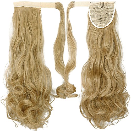 18" Wavy Curly Wrap Around Ponytail Extension for Woman Synthetic Hair Extension