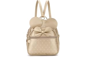 KL928 Girls Bowknot Polka Dot Cute Mini Backpack Small Daypacks Convertible Shoulder Bag Purse for Women