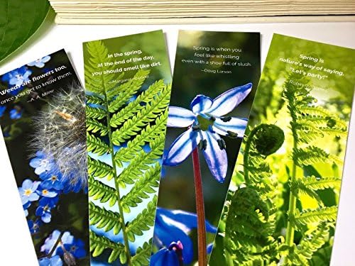 Garden Quote Bookmarks, Set of 4 - Original Photography - Premium Paper & Inks - In Clear Protective Sleeve - Book Lover Gift