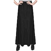 Baby'O Women's Ankle Length Tiered Long Denim Prairie Skirt