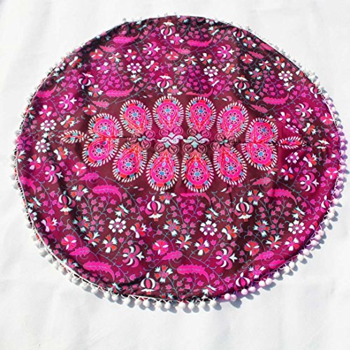 image for Bohemian Throw Pillowcase, Kimloog Indian Mandala Round Sofa Bed Car D