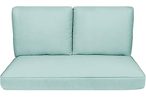 Quality Outdoor Living Universal Deep Seat Loveseat Cushion Set-UV Resistant & Comfortable Patio Furniture, 46 x 26, Mint