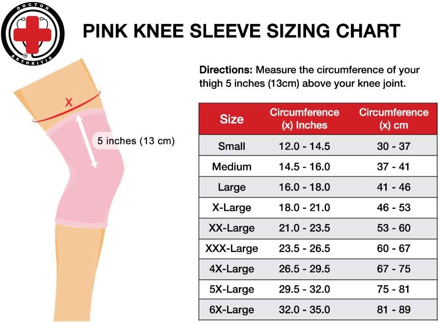 Dr.Arthritis Doctor Developed Thin Knee Brace for Women or Men & Doctor Handbook (Pink, XL) - Image 3