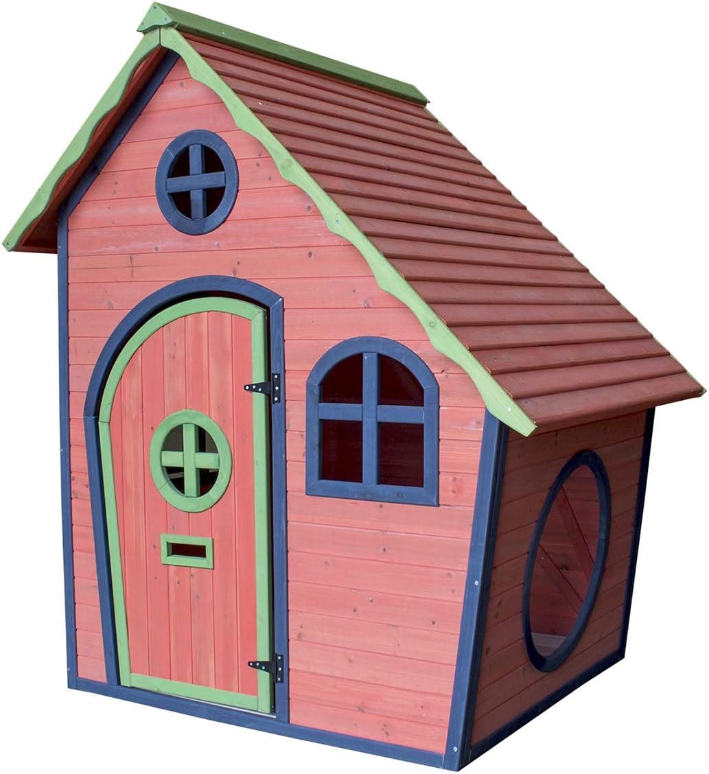 AIRWAVE Childrens Painted Wooden Playhouse Kids Garden Outdoor Play - Adventure