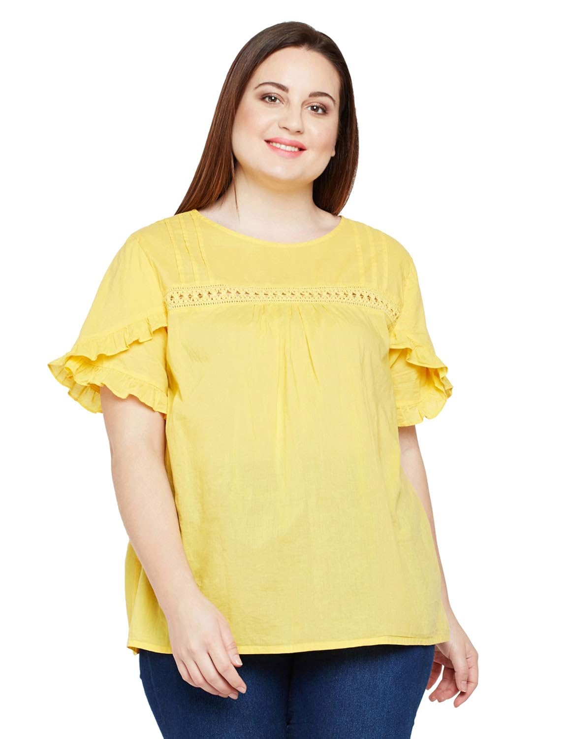 plus size yellow top