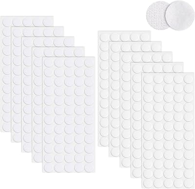 Redamancy 600 Pcs Self Adhesive Dots 20mm Hook Loop Dots White Nylon