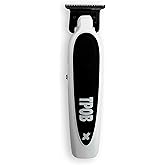 TPOB X Deluxe White Rubber Grip Digital Brushless 7200rpm Professional Hair Trimmer Hair Clippers for Men, Krazy Blade Trimmer Cordless Rechargeable Clippers (White)