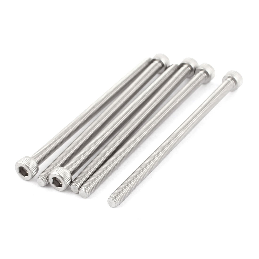 Sourcingmap M5x90mm Thread 304 Stainless Steel Hex Socket Head Cap Screw Bolt DIN912 6pcs