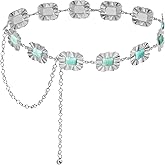 Putcuku Western Waist Chain Belts for Women Metal Concho Belt Adjustable Boho Country Link Belts