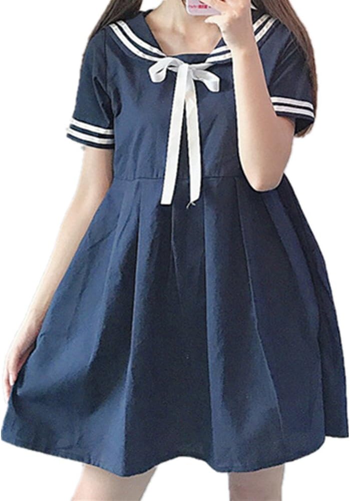 PackitcuteGirls' Dresses Japanese Sailor Uniform Cute Pleated Dress