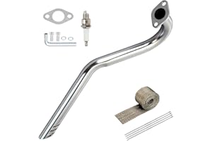 XIKOBY Upgraded Center Rear Exit Exhaust Pipe Compatible with Predator 79cc 98cc 99cc 3.0HP 154F Engine Mini Bike Coleman CT100U Massimo MB100 F-RP GMB100 Rascal Lite Parts Silver