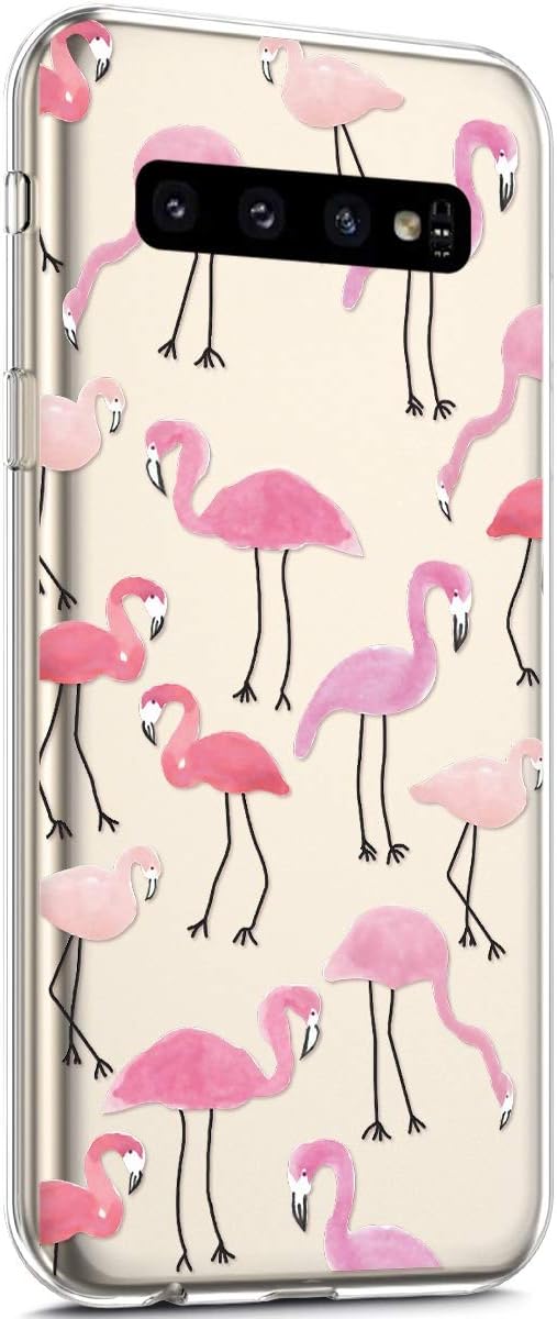 Surakey Compatible with Samsung Galaxy S10 Plus Case,Case Flexible Soft TPU Cover Shell Skin [Slim Fit] Silicone Cover Transparent Ultra Thin Clear Gel Case Bumper,Fallen Leaves