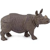 Safari Ltd. Indian Rhino Toy - 5 Inch Realistic Wildlife Figure for Kids | 5 Inches Long x 2.75 Inches Tall, Ages 3+, Safety Tested, BPA Free PVC, Wildlife Play, Classroom Projects, Dioramas
