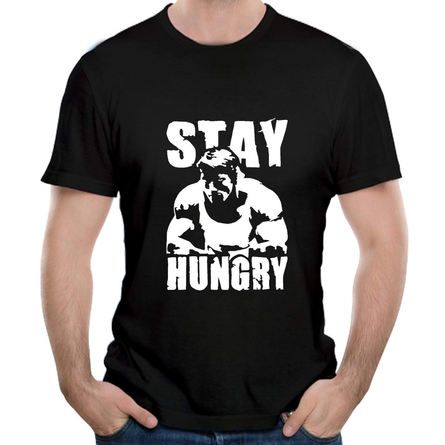 Arnold Stay Hungry Schwarzenegger S T Shirts Short Sleeve Zilem