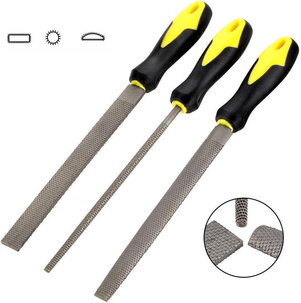 Wood RASP with Premium Grade High Carbon Hand File and Round RASP, Half