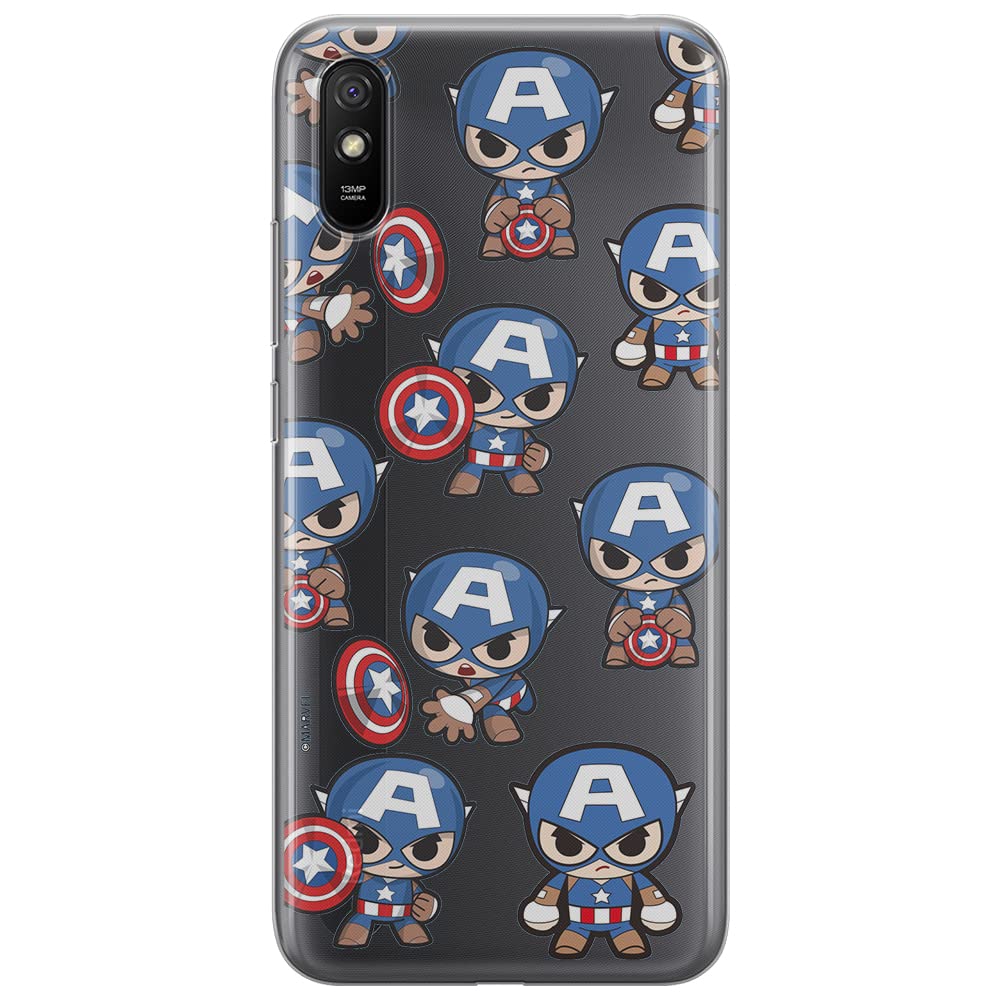 ERT GROUP mobile phone case for Xiaomi REDMI 9A original and officially Licensed Marvel pattern Captain America 029 optimally adapted to the shape of the mobile phone, partially transparent
