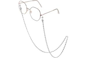 HONGEELY Eyeglass Chain Silver Stainless Steel Handmade Necklace for Reading Glasses Sunglass Beaded Chains for Men Women