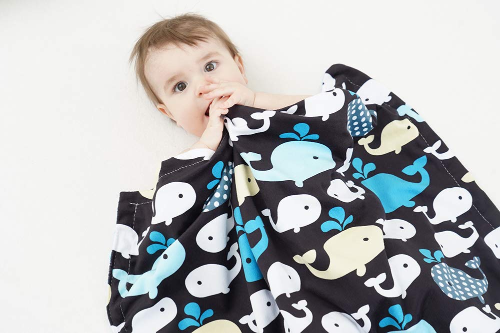 Soft Minky Baby Blanket - with Premium Dotted Backing Whale Printed - Unisex - for Stroller, Crib, Newborns, Receiving (30"x40") : Baby