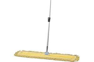 Tidy Tools 36 Inch Yellow Commercial Dust Mop & Floor Sweeper with Extendable Handle – Mop for Hardwood, Tile, and Concrete Floor Cleaning