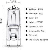 GMY G9 Halogen Bulbs 34W 230V 2700K Warm Dimmable 10 Pack view 4