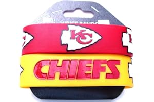 aminco everything else Silicone Rubber Set, 2-Pack sports fan bracelets, Team Color, Kansas City Chiefs US