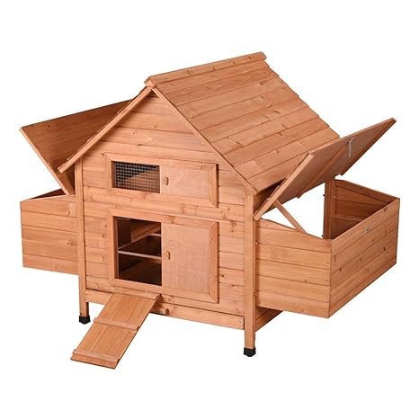 Yescom 59 Wooden Chicken Coop Hen House Fir Wood With 2 Nesting Box Poultry Pet Small Animal Cage Hutch Backyard