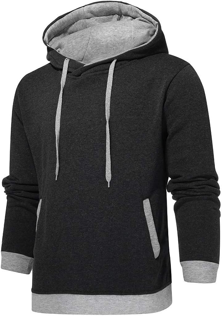 Uqiangy Men's Casual Slim Fit Fashion Solid Pullover Hoodie Windbreaker Pocket Sweatshirts Autumn Blouse Coat at  Men’s Clothing store