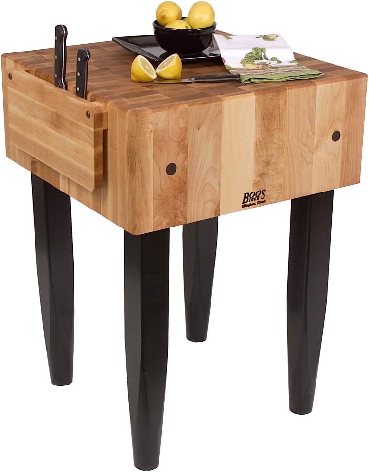 John Boos Pro Chef Prep Table with Butcher Block Top Casters: Not Included, Size: 30" W x 24" D