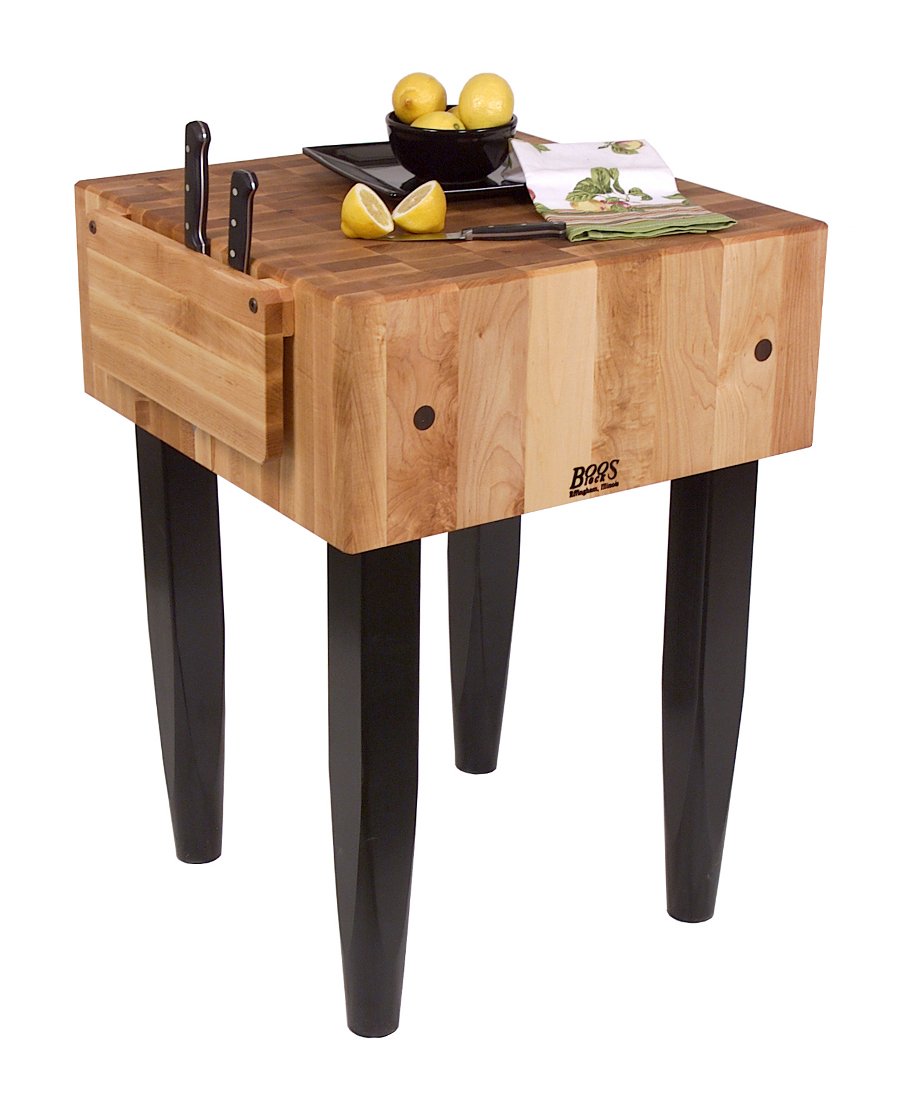 John Boos Pro Chef Prep Table with Butcher Block Top Casters: Not Included, Size: 30" W x 24" D