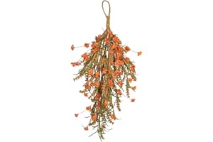 Ochine 25 Inch Autumn Fall Harvest Wheat Ears Swag Farmhouse Decorative Floral Swag Garland for Home Front Door Wall Thanksgiving Halloween Decorations