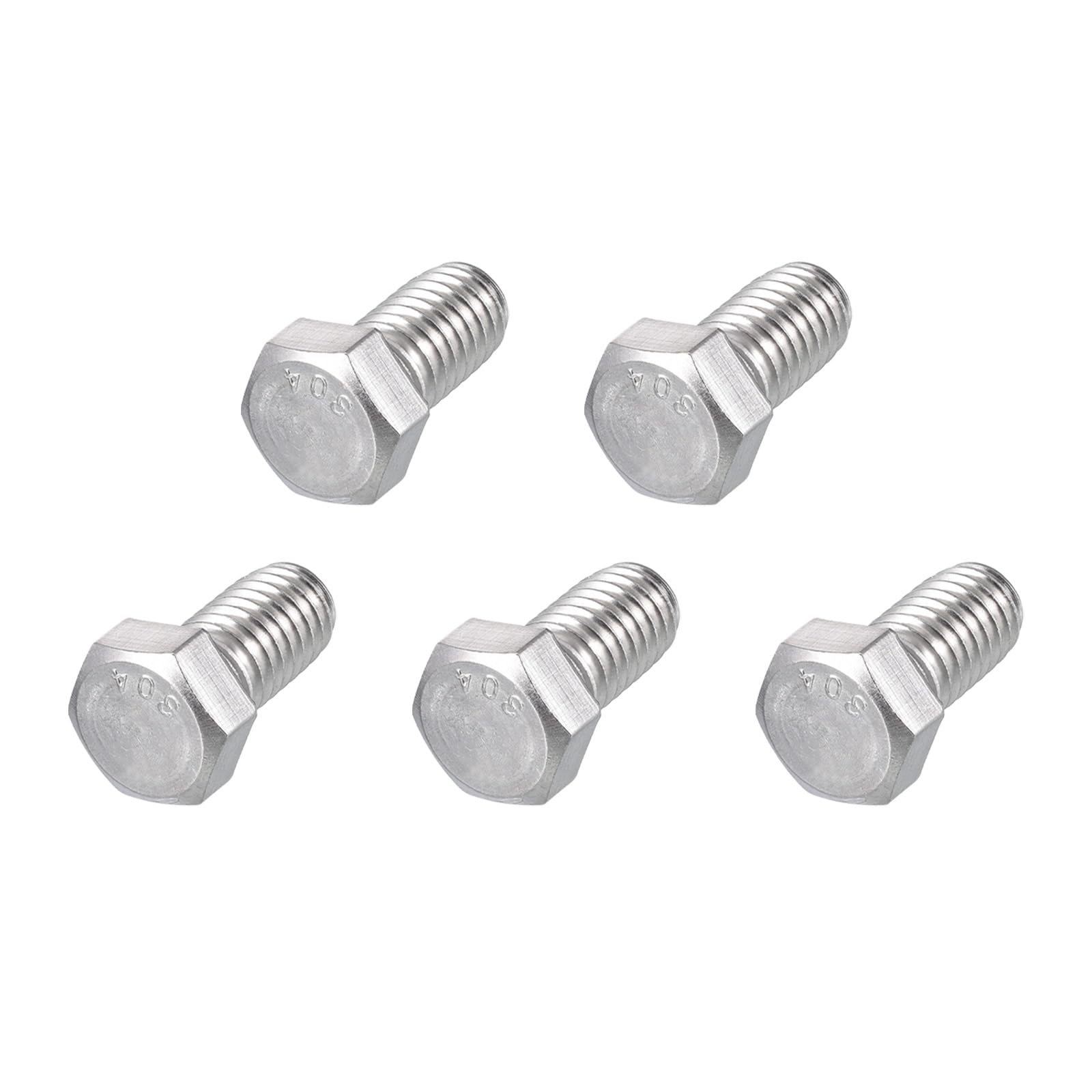 METALLIXITY Hex Head Bolts (7/16-14 x 3") 5Pcs, 304 Stainless Steel 18-8, Fully Threaded, External Hex Drive, Plain Finish, Hex Head Screw Bolt, Silver — image 1