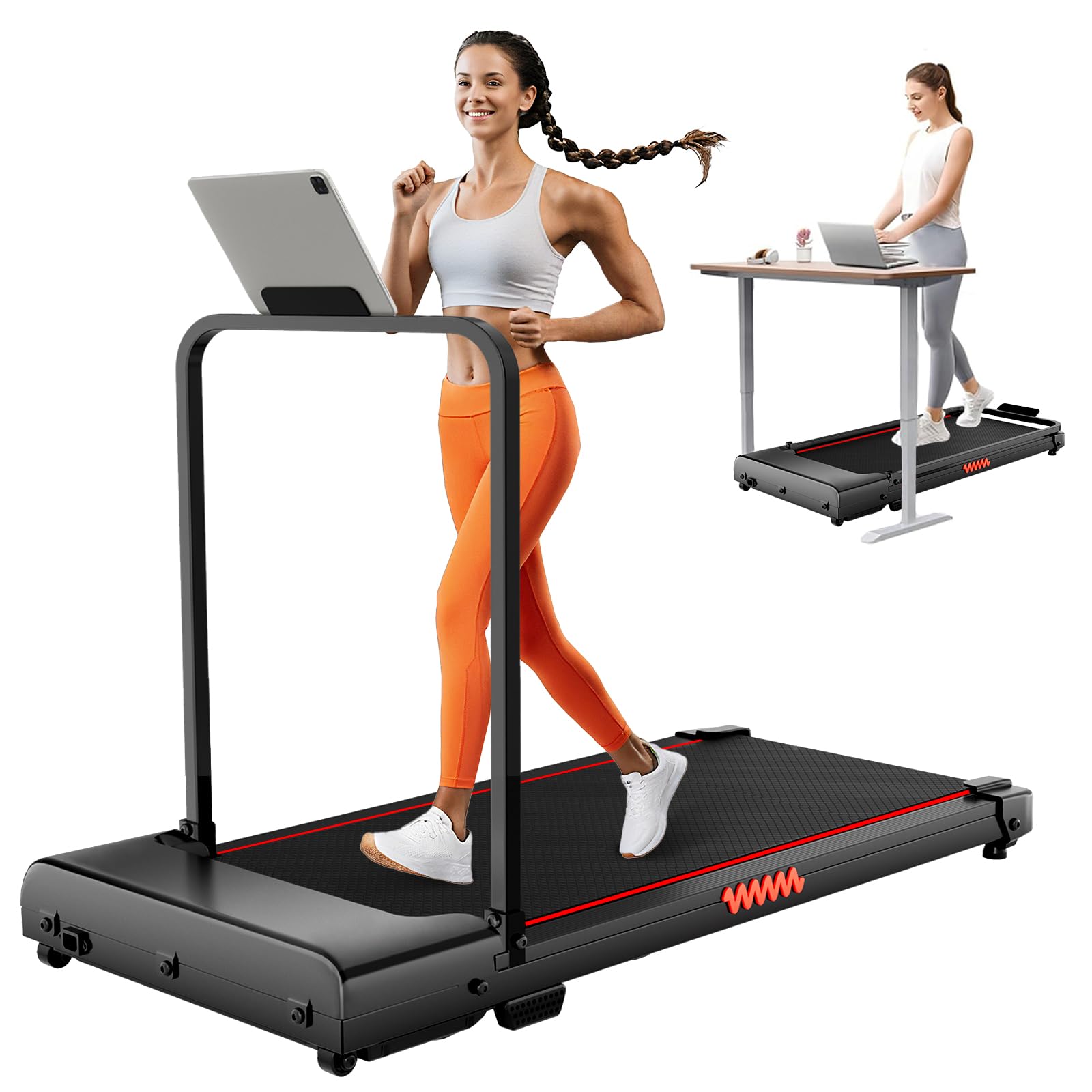 Photo 1 of FutureGlide Walking Pad Treadmill, 3.0 HP Under Desk Treadmill, 3 in 1 Foldable Treadmills for Home, Walking Pad with Handle Bar for Walking and Jogging, with Remote Control & LED Display