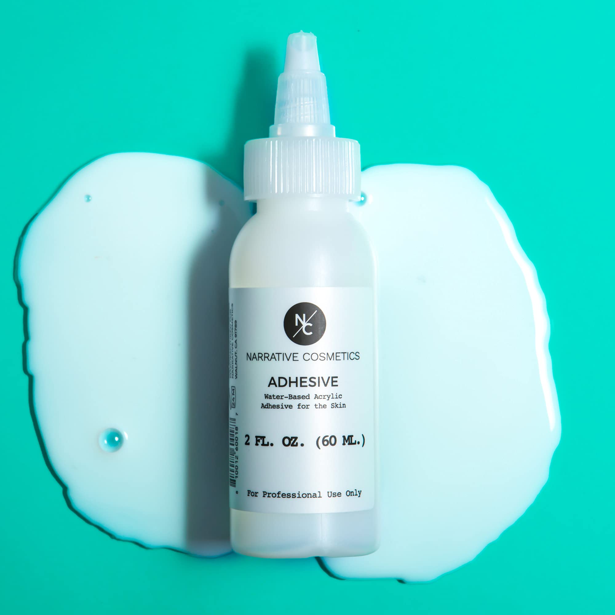 Water-Based Acrylic Adhesive for The Skin, Non-Toxic Professional Bonding Glue for Makeup, SFX, Prosthetics, 2 Oz.
