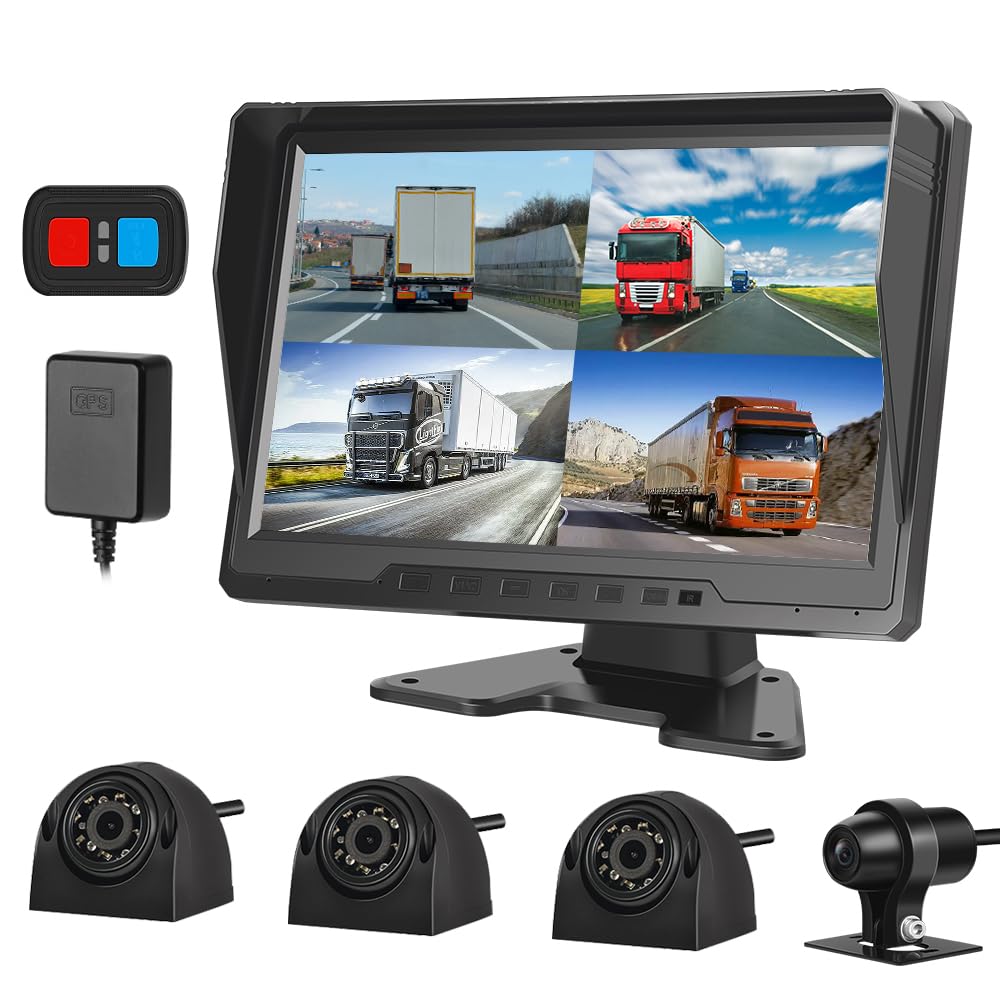 Photo 1 of VSYSTO H10 4CH 1080P Dash Cam with 10'' HD LCD Display Front Left Right Rear 360 View Backup Camera System IR Night Vision IPX7 Waterproof and 1TB Memory Card Support