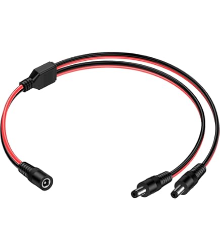 thumbnail image 2 of GINTOOYUN DC Y Splitter Cable 1 Male To 2 Female,5.5mm X 2.1mm DC Power Extension Adapter Cable,for CCTV Surveillance Cameras,Surveillance 2 of 13