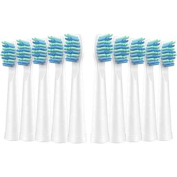 6 Pack Replacement Toothbrush Heads For Fairywill Electric Toothbrush - W Shape Design