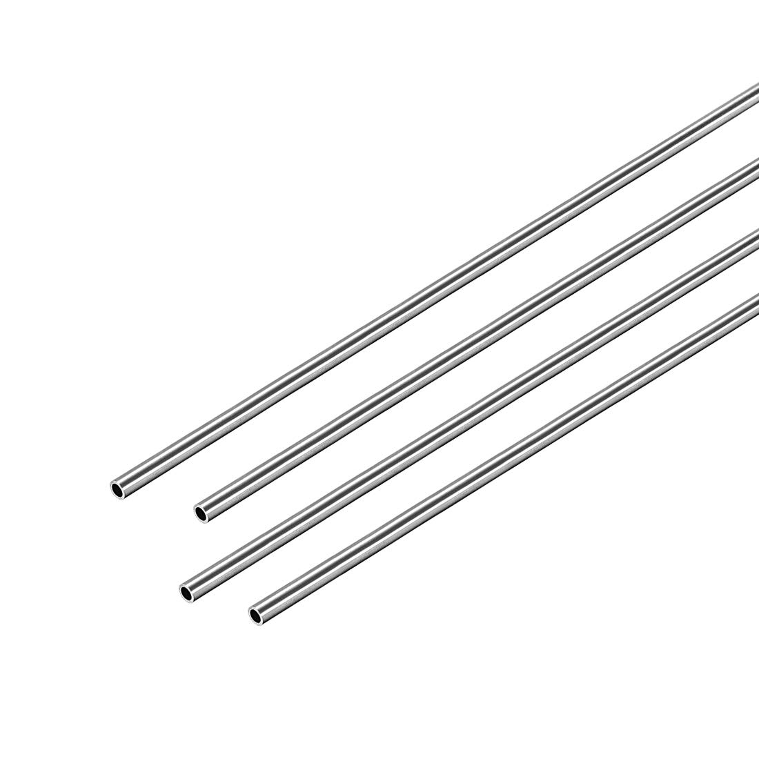 uxcell 304 Stainless Steel Round Tubing 2mm OD 0.3mm Wall Thickness 250mm Length Seamless Straight Pipe Tube 4 Pcs