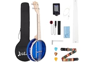 Mulucky 4 String Banjolele, Banjo Ukulele Concert Size 23 inch, Beginner Kit with Truss Rod Gig Bag Tuner String Strap Picks - BU80B
