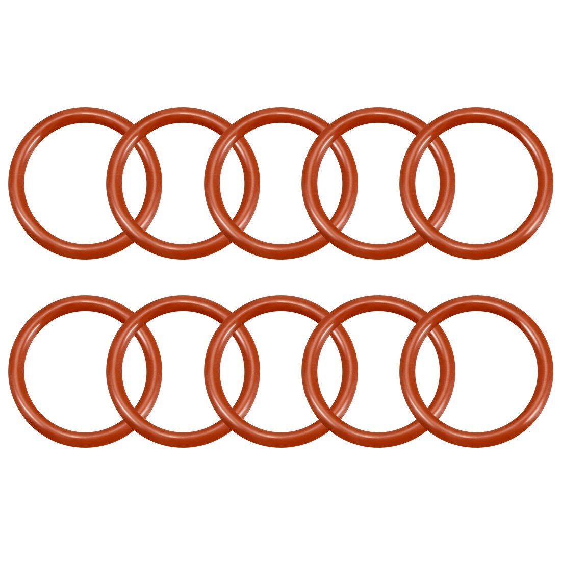 sourcingmap Silicone O-Ring, 17mm OD, 13mm ID, 2mm Width, VMQ Seal Rings Gasket, Red, Pack of 10