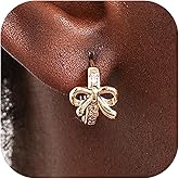 Bow Hoop Earrings for Women Trendy Bow Drop Dangle Earrings Trendy Jewelry for Wedding Party