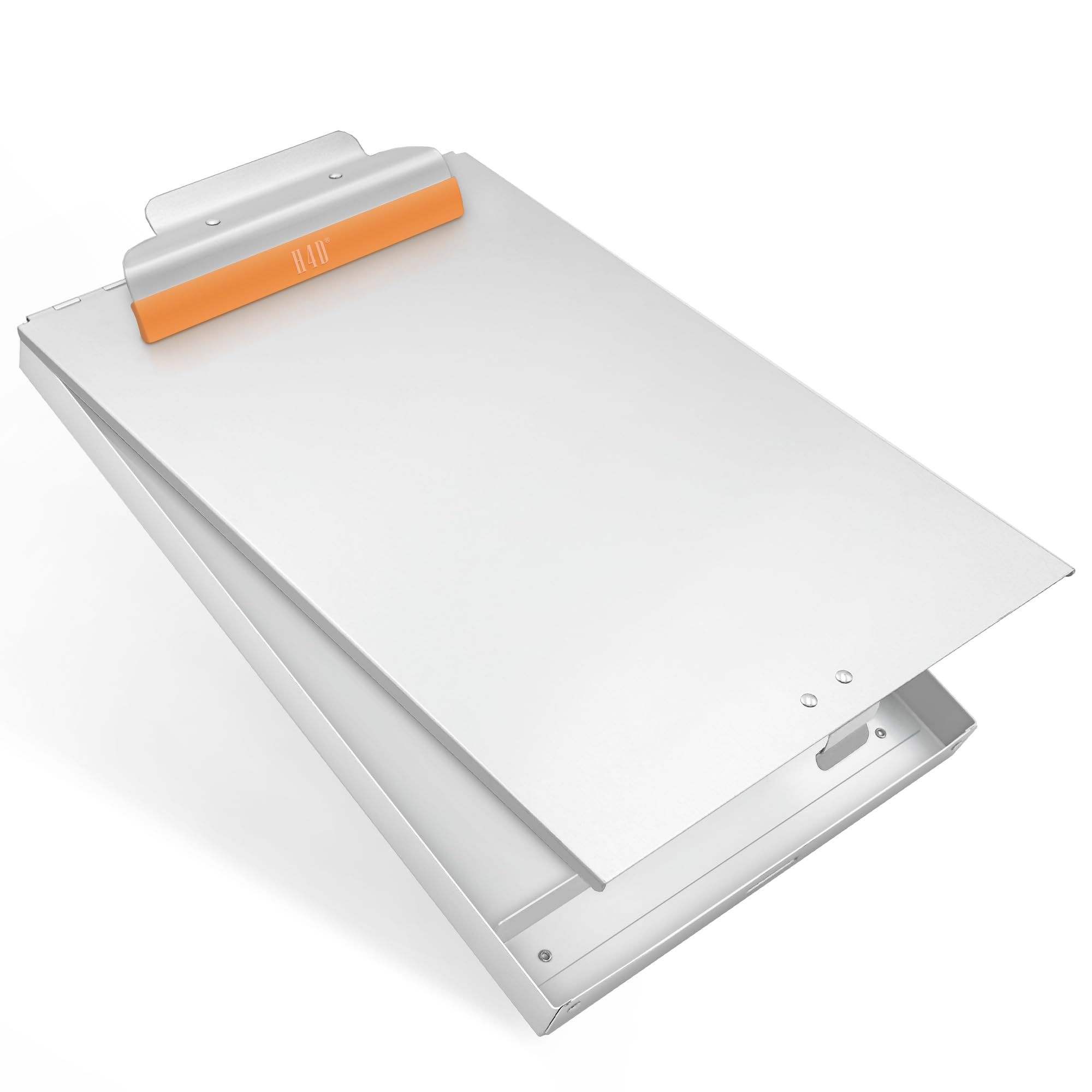 Photo 1 of H4D Metal Clipboard with Storage, Rubber Covered Clip Protects Paper and No Indentations Left, Letter Size